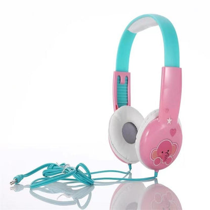 Portable Children'S Wired Headphones - Black Red