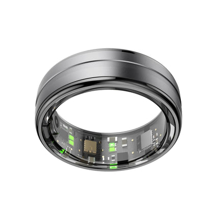 Smart Ring With Heart Rate Blood Oxygen & Sleep Monitoring - Size 10 - Black