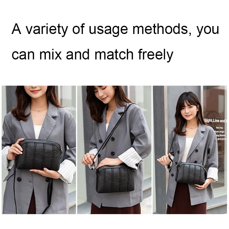 Multifunctional Double Layer Woven Handbag - Woven