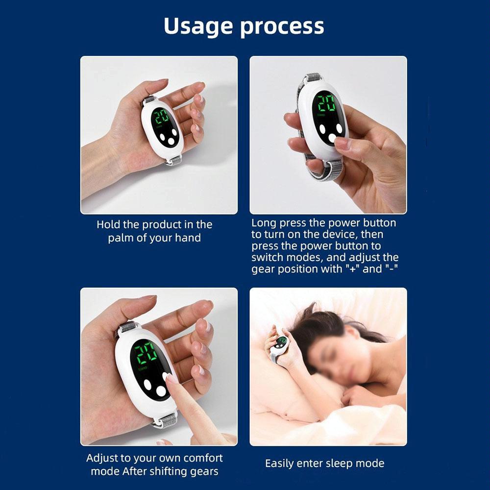 Smart Handheld Sleep Meter Ems Pulse Sleep Aid - White