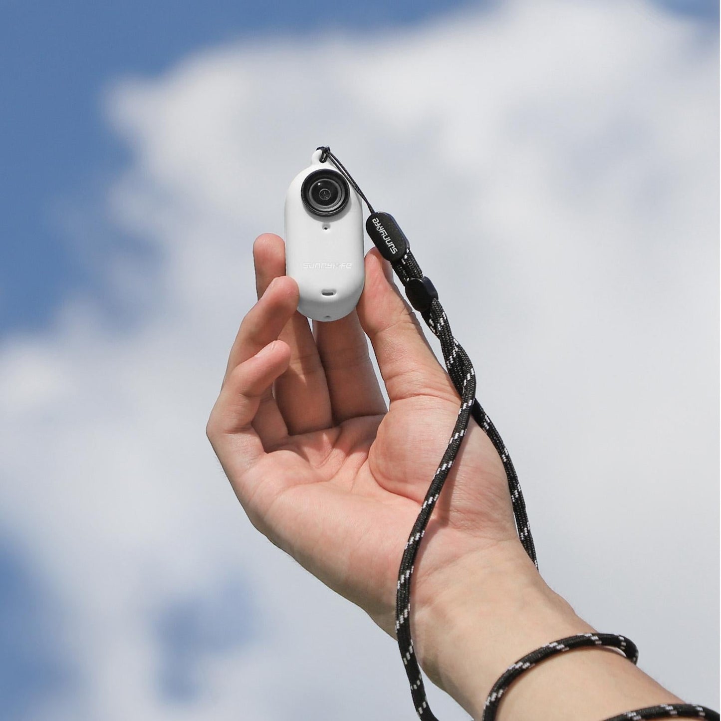 Silicone Camera Body Case with Lens Cap and Neck Strap for Insta360 Go 3 - Black