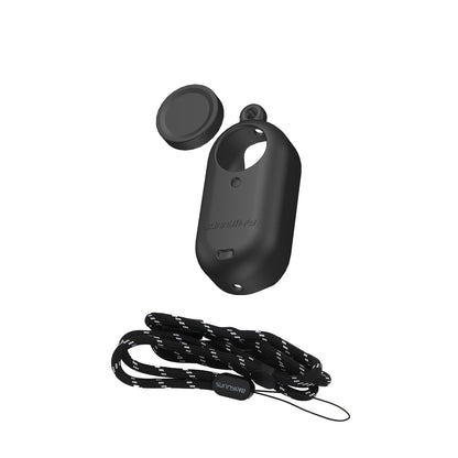 Silicone Camera Body Case with Lens Cap and Neck Strap for Insta360 Go 3 - Black