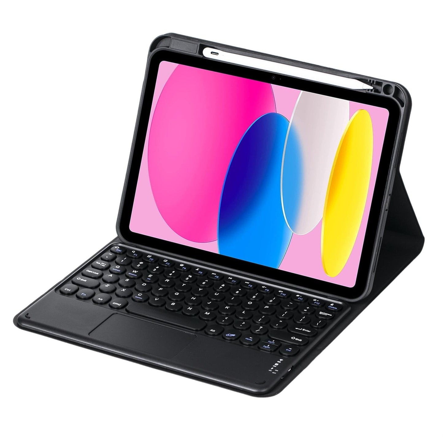 2022 Ipad 10.9 Touch Keyboard Leather Case With Pen Slot - Light Green