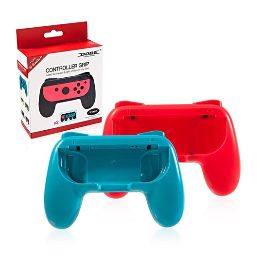 Improved Joy Con Grip for Nintendo Switch - Better Control - Red + Blue