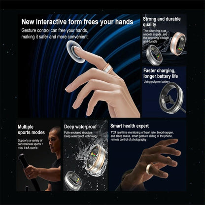 Smart Ring With Heart Rate Blood Oxygen Sleep Tracking - R18 Size 9