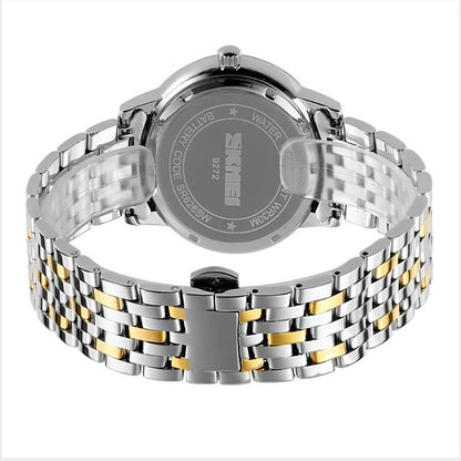 Waterproof Quartz Watch with Stainless Steel Buckle for Men - Gold And Black