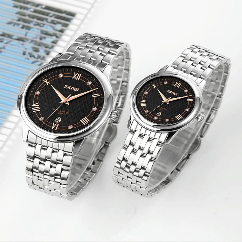 Waterproof Quartz Watch with Stainless Steel Buckle for Men - Gold And Black