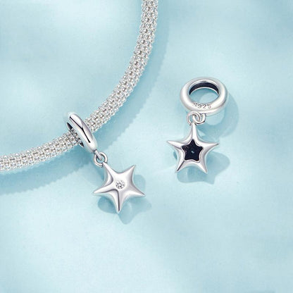 925 Sterling Silver Oxidized Star Bracelet With Beads