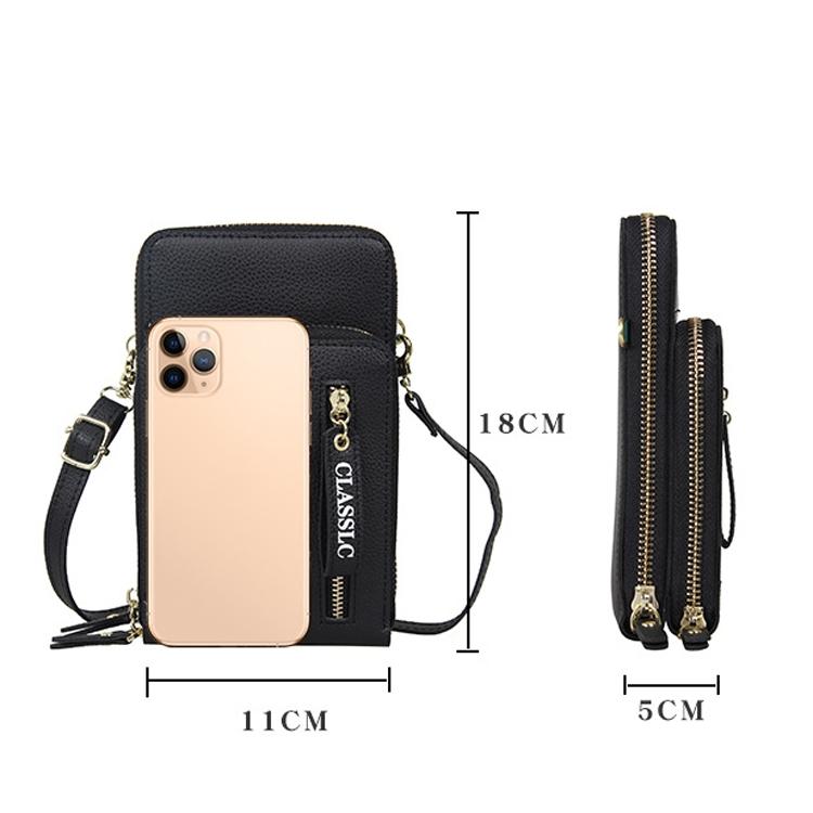 Red Pu Mobile Phone Bag For Women Large Capacity