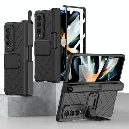 For Samsung Galaxy Z Fold4 5G Magnetic Armor Case With Push Pen - Green
