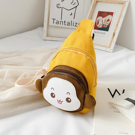 Adorable Monkey Crossbody Bag For Kids - Yellow