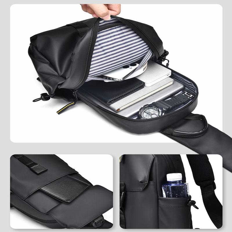 2023 Large Capacity Waterproof Crossbody Chest Bag For Cycling & Sports - Black
