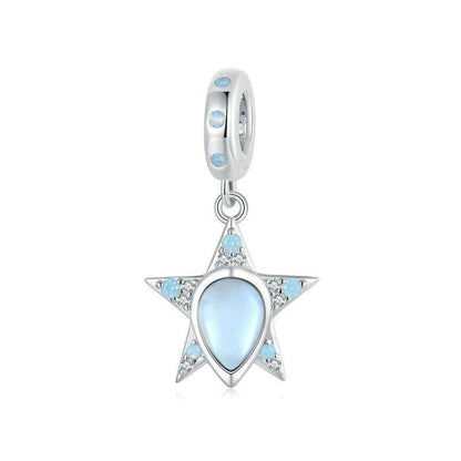 925 Sterling Silver Blue Star Beaded Bracelet