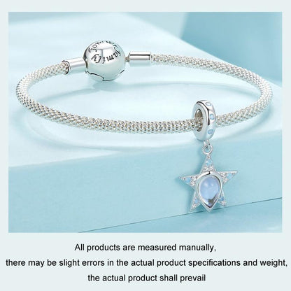 925 Sterling Silver Blue Star Beaded Bracelet