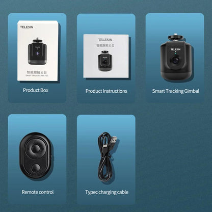 Intelligent 360 Degree Follow Gimbal Camera with Ai Face Recognition - Black