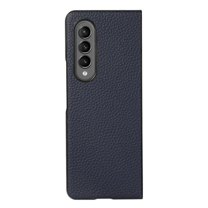 For Samsung Galaxy Z Fold4 5G Litchi Texture Case - Two Tone - Black