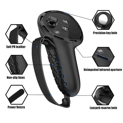 Non-Slip Silicone Cover For Meta Quest 3 Vr Controllers - Black