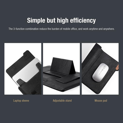 14.0 Inch Water Wave Texture Laptop Sleeve - Versatile Design - Black