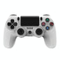 Wireless Bluetooth Game Controller for Ps4 with Dual Vibration and Light Strip - White