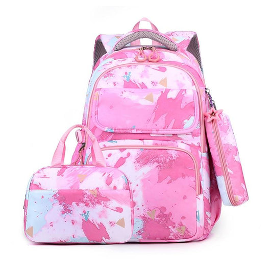 Backpack Set With Lunch Bag & Pencil Case For Kids - Pink