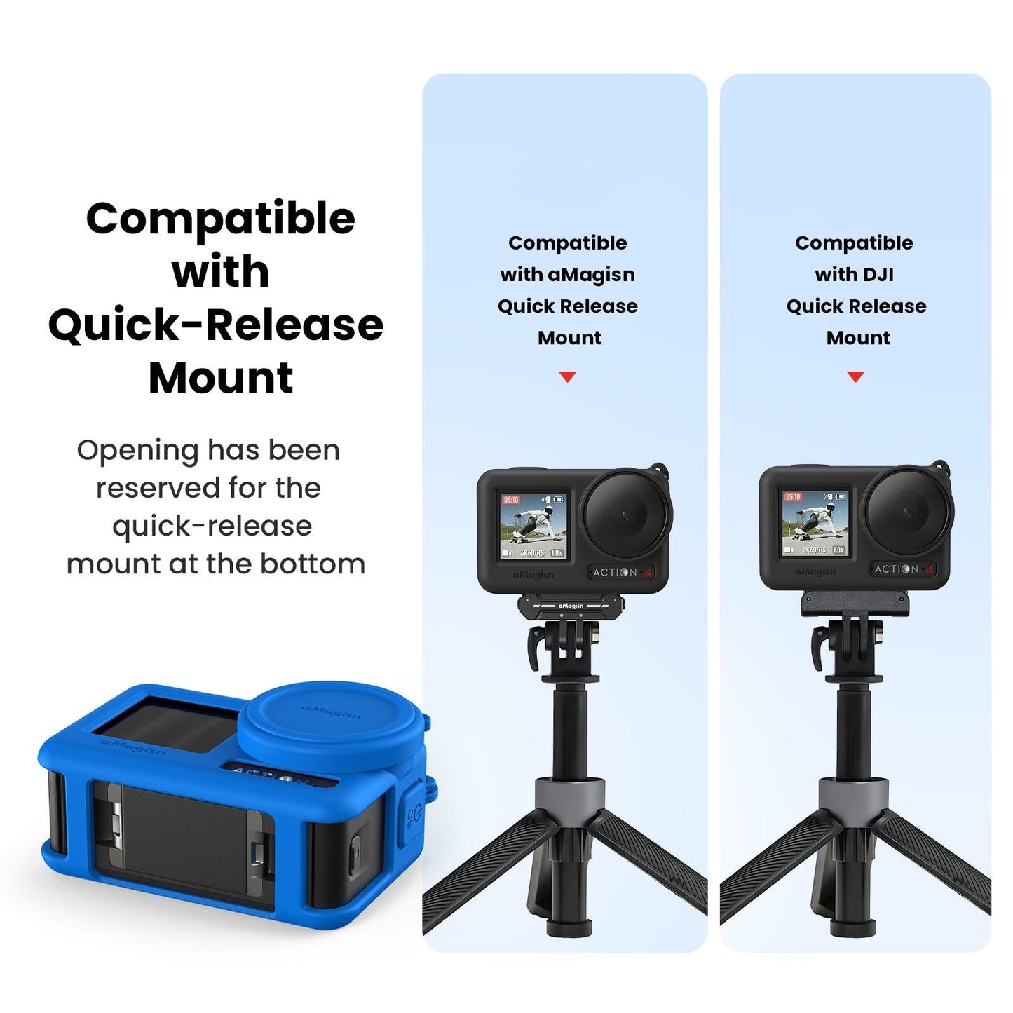Protective Silicone Case For Dji Action Camera Accessories - Black