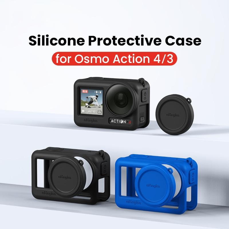 Protective Silicone Case For Dji Action Camera Accessories - Black