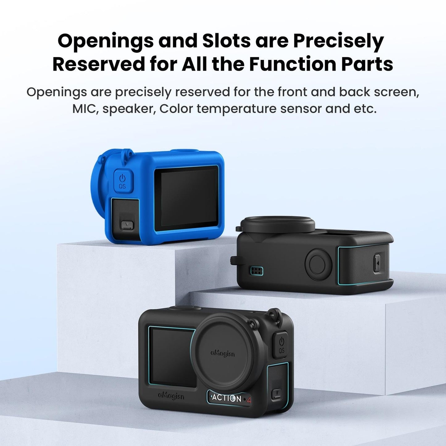 Protective Silicone Case For Dji Action Camera Accessories - Black