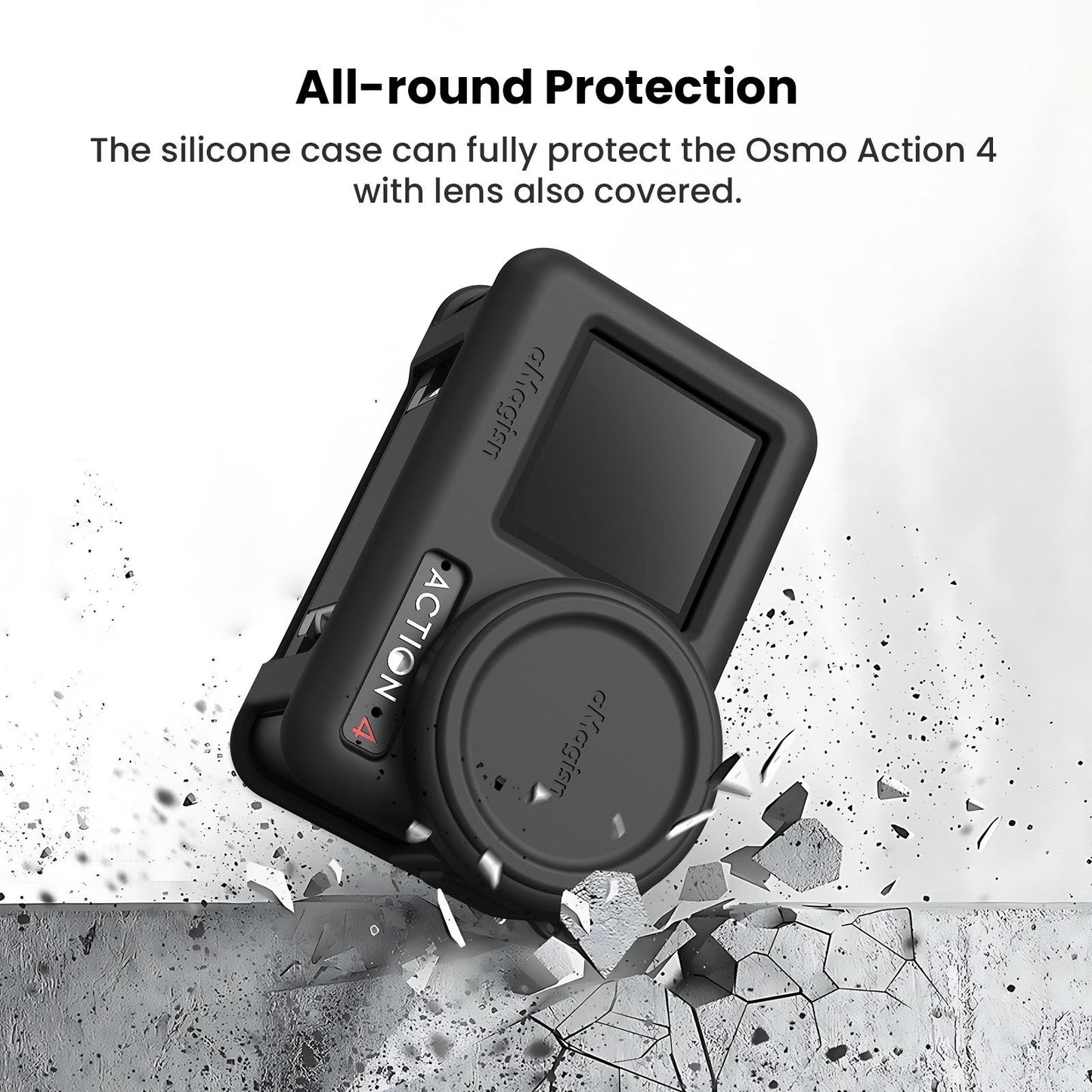 Protective Silicone Case For Dji Action Camera Accessories - Black