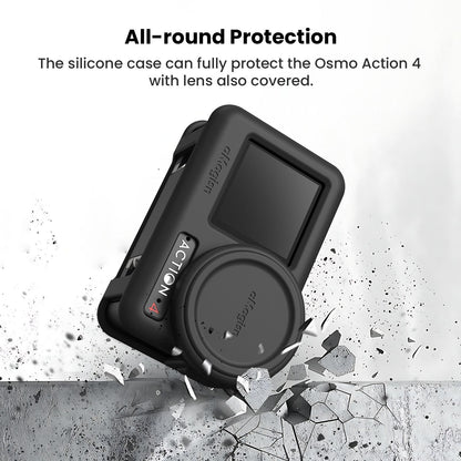 Protective Silicone Case For Dji Action Camera Accessories - Black
