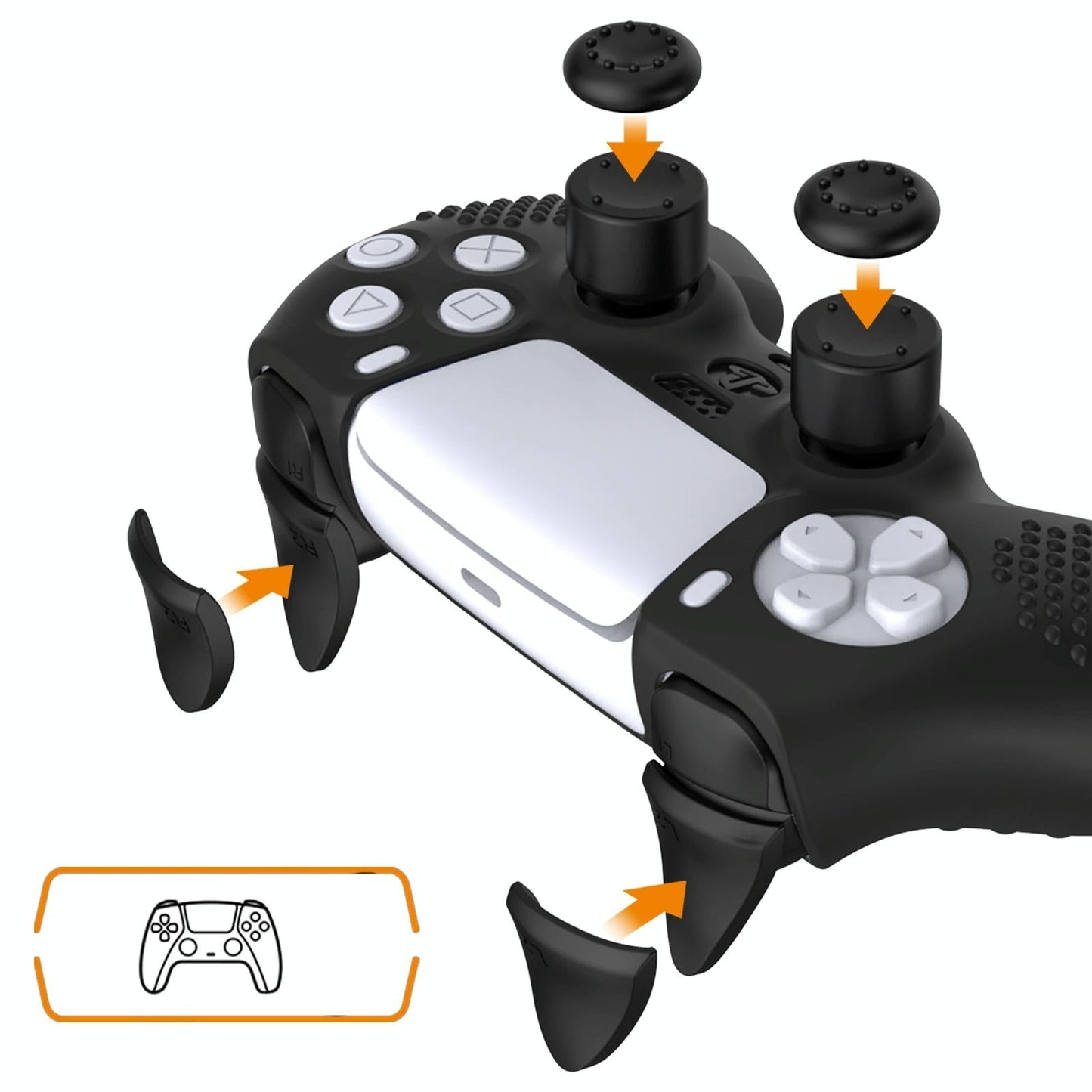 Black Polka Dot Silicone Joystick Cover for Ps5 Controller