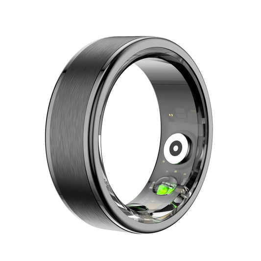 Smart Ring With Heart Rate Blood Oxygen Sleep & Sports Modes - Size 10 - Black