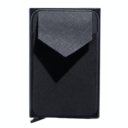 Compact Metal Card Holder with Rfid Protection - Black