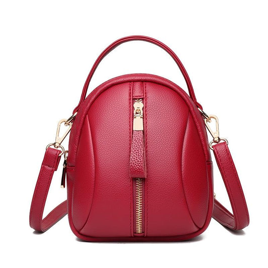 Multi Compartment Shoulder Bag For Women - Red