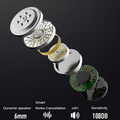 180 Degree Rotating Wireless Bluetooth Car Handsfree Earphones - Black Gray
