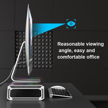 Foldable Laptop Stand with Rgb Lighting & Usb Expansion - Monitor Rack - Moonlight White