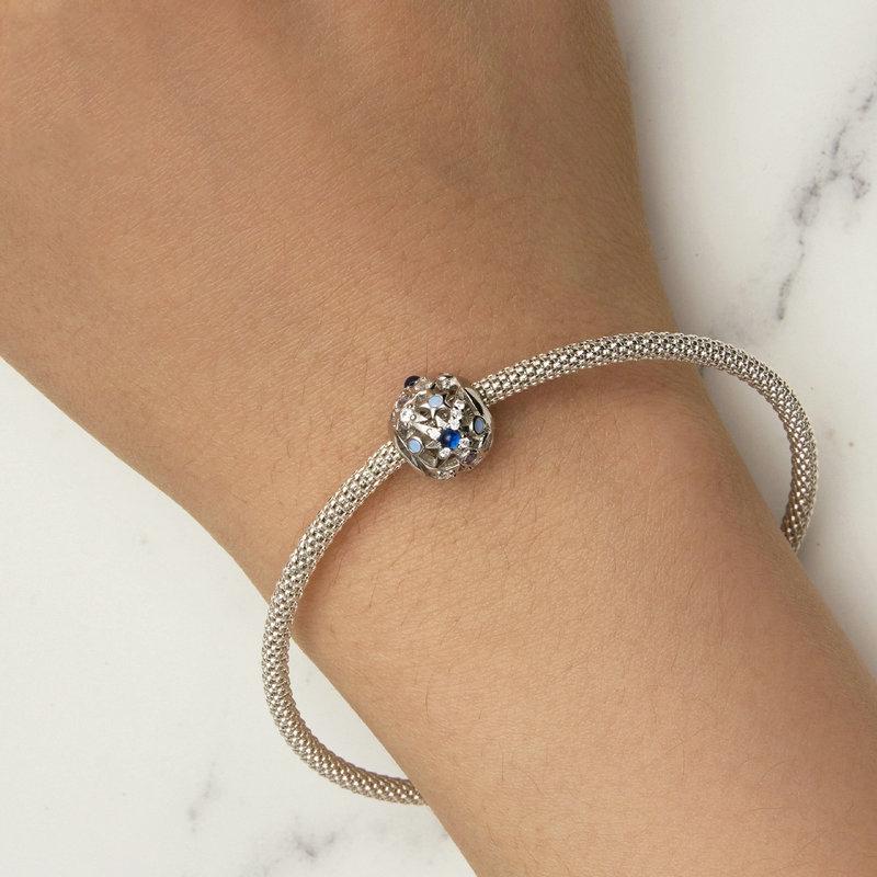 925 Sterling Silver Diy Bead Bracelet & Necklace Set
