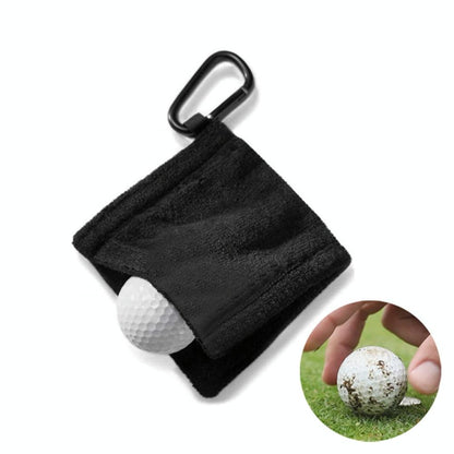 Grey Microfiber Golf Ball Cleaning Towel With Carabiner Hook