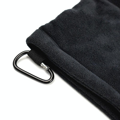 Grey Microfiber Golf Ball Cleaning Towel With Carabiner Hook