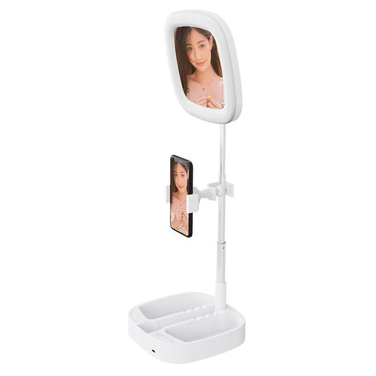 Portable Folding Desktop Live Broadcast Light Stand - White