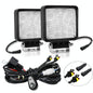 14W 9 - 30V 4 Inch Mixed Luminous Square Floodlight With Wire Set