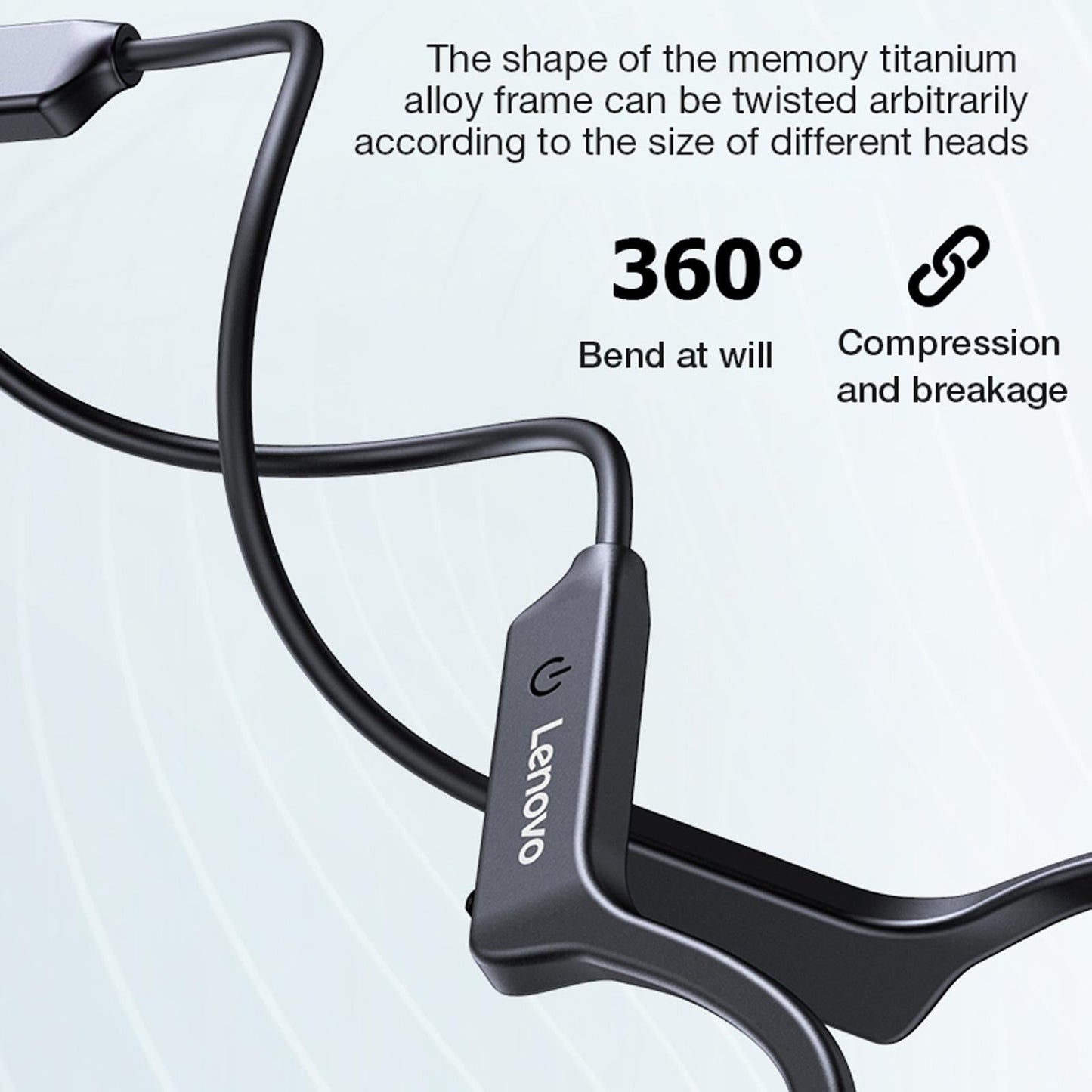 Waterproof Bone Conduction Bluetooth Earphones - Black