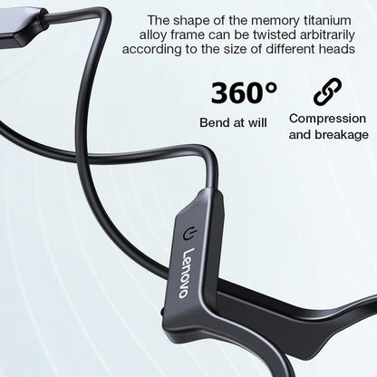 Waterproof Bone Conduction Bluetooth Earphones - Black
