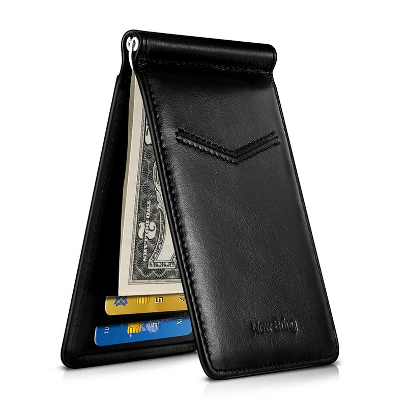 Ultra Thin Rfid Card Holder For Men Secure Multi Card Id Leather Case - Black