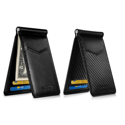 Ultra Thin Rfid Card Holder For Men Secure Multi Card Id Leather Case - Black