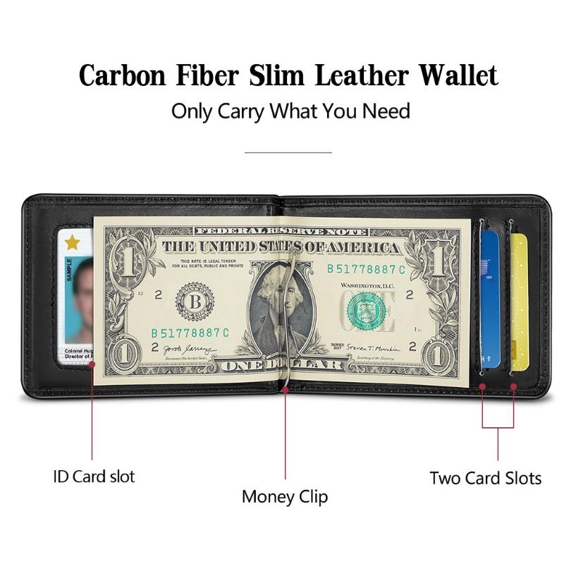 Ultra Thin Rfid Card Holder For Men Secure Multi Card Id Leather Case - Black