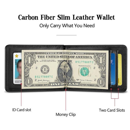 Ultra Thin Rfid Card Holder For Men Secure Multi Card Id Leather Case - Black