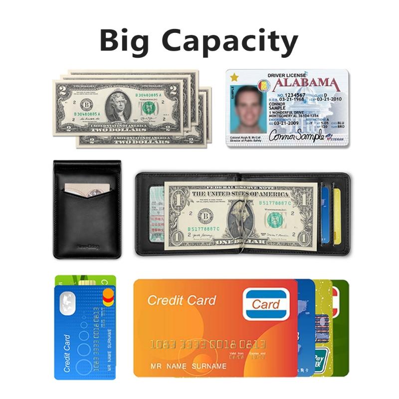Ultra Thin Rfid Card Holder For Men Secure Multi Card Id Leather Case - Black