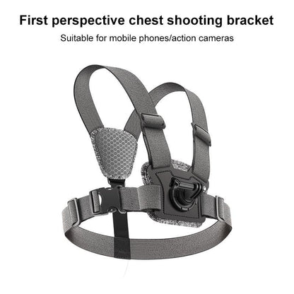 Adjustable Chest Strap with Mount and Screw - 6 In 1 Phone Clamp