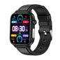 1.96 Inch Colour Screen Smart Watch Leather Strap Support Bluetooth Call / Ecg - Black