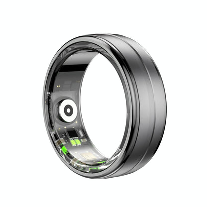 Smart Ring With Heart Rate Blood Oxygen & Sleep Monitoring - Size 12 - Black